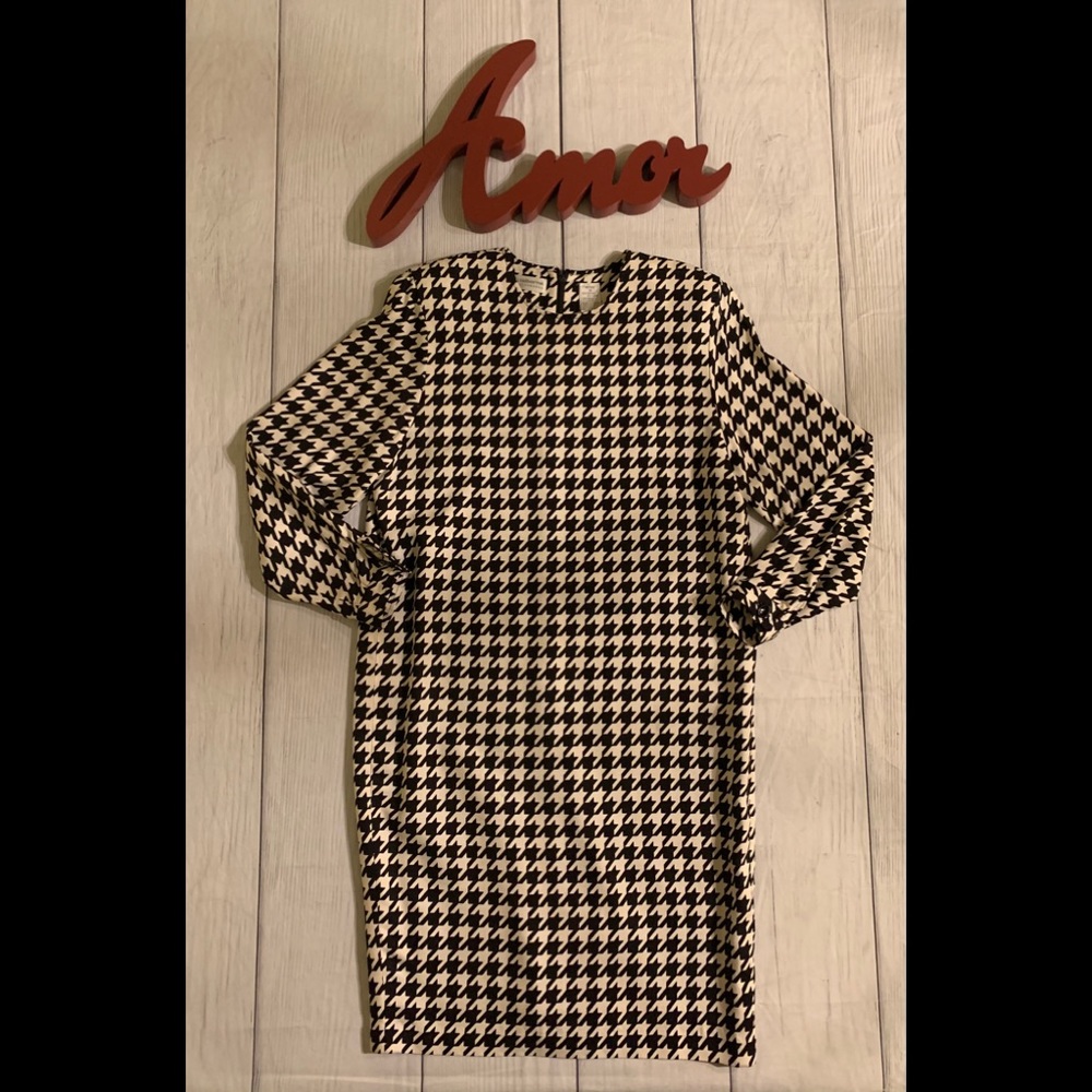 VTG Liz Claiborne Size 8P Houndstooth Print Dress - Picture 9 of 9